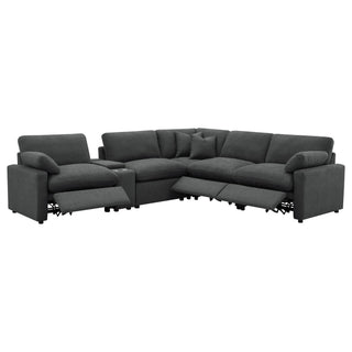 Hollander - 6 Piece Modular Power Reclining Sectional - Dark Gray