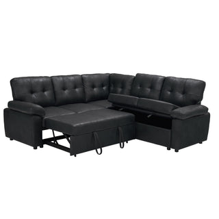 Convertible Sectional Sofa Bed With Pull Out Sleeper And Storage