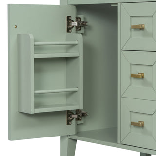 Bathroom Vanity With Sink, 3 Drawers & Cabinet With 2 Tier Door Storage Rack, Soft Close Doors & Drawers
