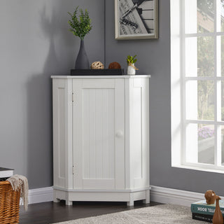 Bathroom Cabinet Triangle Corner Storage Cabinet With Adjustable Shelf Modern Style
