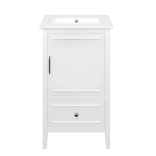 Modern Bathroom Vanity With Sink, Cabinet Storage, Drawer & Adjustable Feet