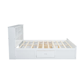 Platform Bed With Multi Storage Headboard, USB And Drawers