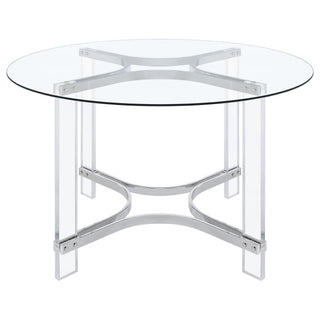 Uptown - 5 Piece Round Dining Set - Chrome