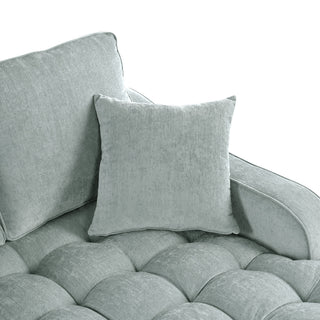 Modern Chaise Lounge Upholstered Sofa Couch With Tufted Seat And Detachable Pillows For Living Room