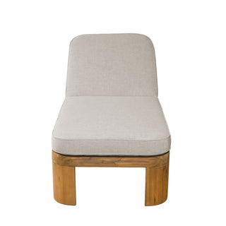 Outdoor Chaise Lounge With Cushion, 5 Position Adjustable Backrest