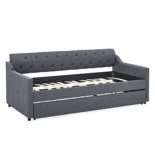Size Upholstered Daybed With Trundle And USB Charging Armrest