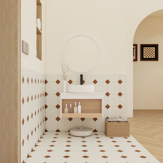 Floating Bathroom Vanity With Glossy Round Vessel Sink