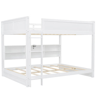 Bunk Bed With Storage Cabinets And USB Ports