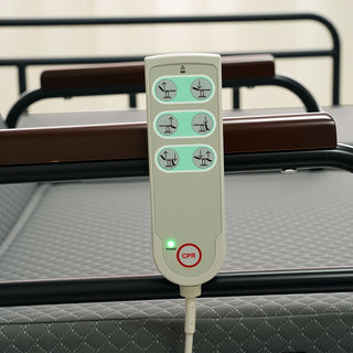 Dual Motor 3 In 1 Electric Nursing Bed Convertible To Wheelchair & Stretcher - Gray
