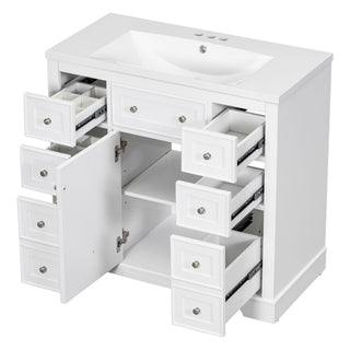 Modern Bathroom Vanity With Sink Combo, 6 Drawers And 1 Cabinet