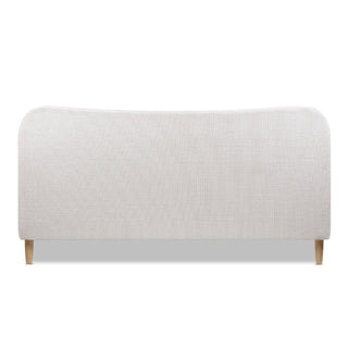 Roman - King Curved Headboard Upholstered Platform Bed - Light Beige