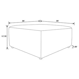 Marlowe - Upholstered Square Ottoman With Soft Sheen - Ivory