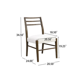Farmhouse Style Dining Chair Set With Ladder Back Design