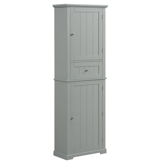 Tall Freestanding Bathroom Storage Cabinet With Drawer And Adjustable Shelf