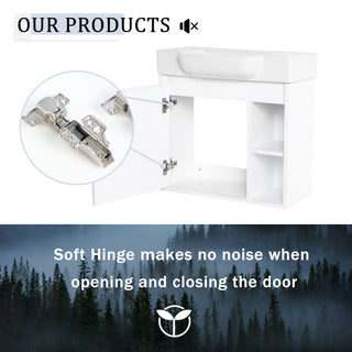 Wall Mounted Bathroom Vanity With Sink & Soft Close Door