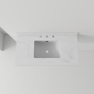 Basin Sink, Triple Faucet Holes, 2" Thick Rim, Sink Only