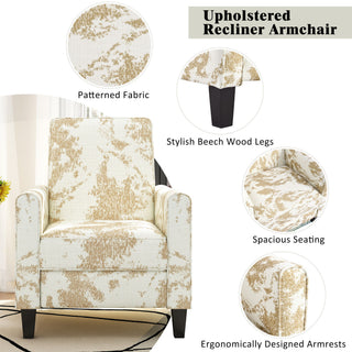 Push Back Upholstered Recliner Armchair