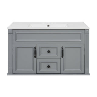 French Simple Style Wall Mounted Bathroom Cabinet With Sink