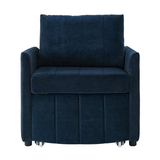 Upholstered Convertible Sleeper Sofa With 5 Position Backrest, Side Pockets, Storage