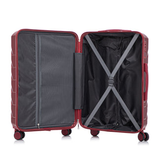Hard Shell Luggage With Scratch Resistant Surface, 4 Wheels, Combination Lock & Side Hooks
