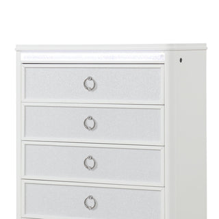 Abigale - 5 Drawer Chest With LED Lighting - White