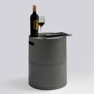 Propane Tank Cover Round Tank Holder Hide Away Side Table - Gray
