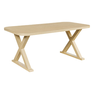 Dining Table With X-Shaped Legs, Rectangular Indoor - Natural