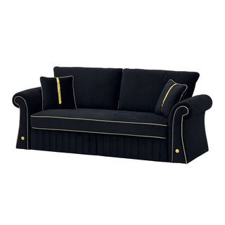 Sofa With Rolled Arms, 3 Seater Couch, Living Room Accent