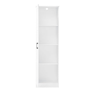 Storage Cabinet With 1 Door And Adjustable Shelf, Rectangle Shape - White