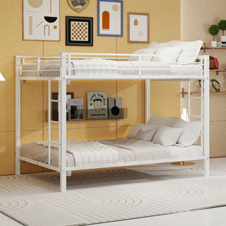 Bunk Bed For Kids, Convertible Frame With Ladders & Guardrail