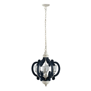 Wood Chandelier 6 Light Farmhouse Pendant Lighting Wood Hanging Light Fixture For Kitchen Living Dining Room, Bulb Not Included - Cream