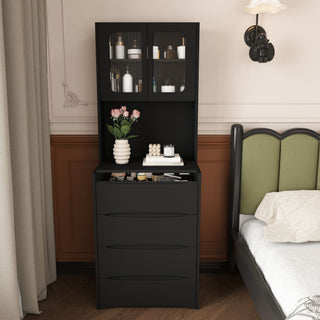 3 In 1 Vanity Table With LED Mirror & Storage Stool For Bedroom
