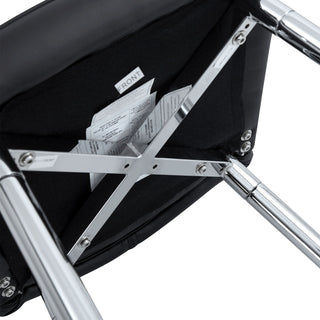Modern Bar Chair Set Streamlined Backrest Metal Legs 2 Pieces - Black / Silver