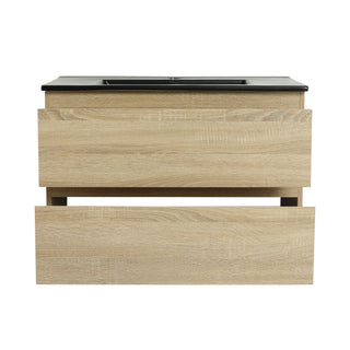 Wall Mounted Bathroom Vanity With Sink, 2 Soft Close Drawers