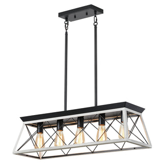 Chandelier Pendant Light For Dining Room Kitchen, 5 Light Fixture With Adjustable Height