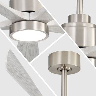 Ultra Quiet Reversible Ceiling Fan With Light Dimmable LED For Large Room - Brushed Nickel