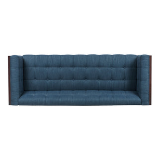 Contemporary Mid-Century Charm 3 Seater Sofa With Button Tufted Waffle Stitching