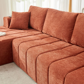 L - Shaped Sectional Sofa With Cup Holders & Side Pockets