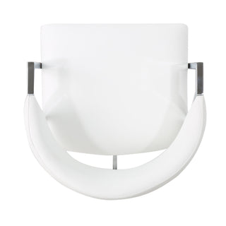 Modern Bar Stools With Low Back And Arms And Durable Metal Frame (Set of 2) - Ivory