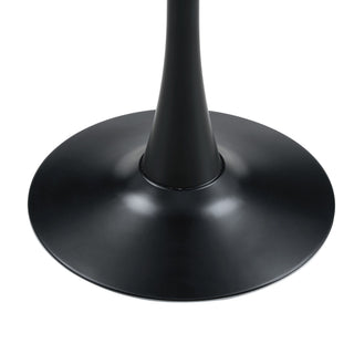 Round Dining Table With Thickened Engineered Wood Top And Metal Pedestal, 23.6" Diameter For Kitchen, Living Room, Or Small Spaces