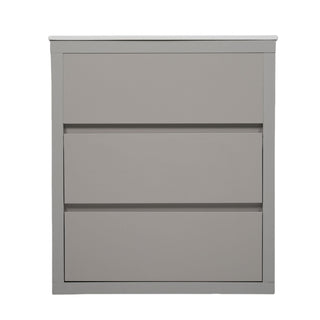 Freestanding Bathroom Vanity With Ceramic Sink, 2 Full Extension Drawers
