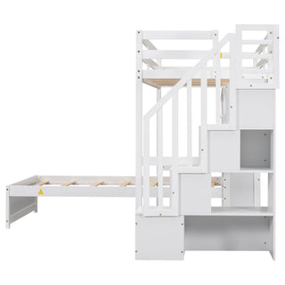 Loft Bed With Built In Desk And Staircase