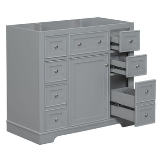Modern Bathroom Vanity Base Only With 1 Cabinet And 6 Drawers