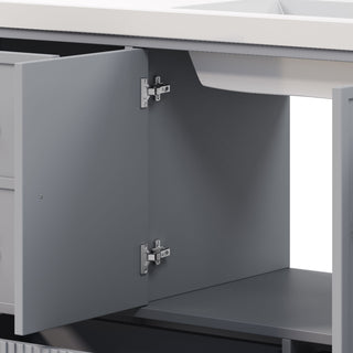 Bathroom Vanity With Separate Sink, Soft Close Doors And 4 Drawers