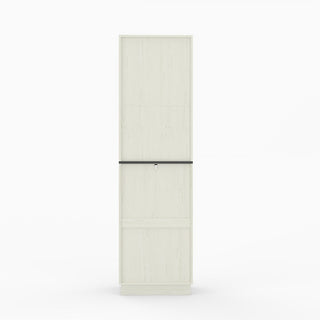 Tall Narrow Fluted Storage Cabinet With Trash Bin Compartment For Kitchen (Trash Can Not Included)