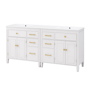 2 Piece Freestanding Bathroom Vanity Set With Sink Top, Reversible Dual Layout