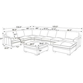 Large Seating Modular Sectional