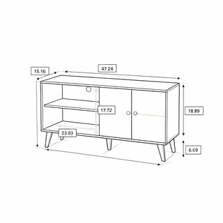 Amidon - TV Stand, With 2 Storage Shelves And 1 Cabinet