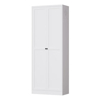 Kitchen Pantry Cabinet With Doors, Heavy-Duty Freestanding Storage Organizer With 5 Adjustable Shelves, Tool Free Assembly - White