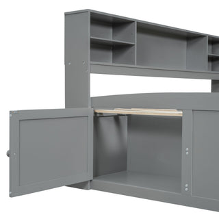 Daybed With 2 Bedside Cabinets, Upper Shelves And 4 Drawers